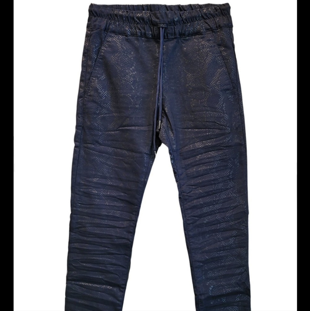 Bevy Flog Navy Shely Python Snakeskin Joggers 24 … - image 2